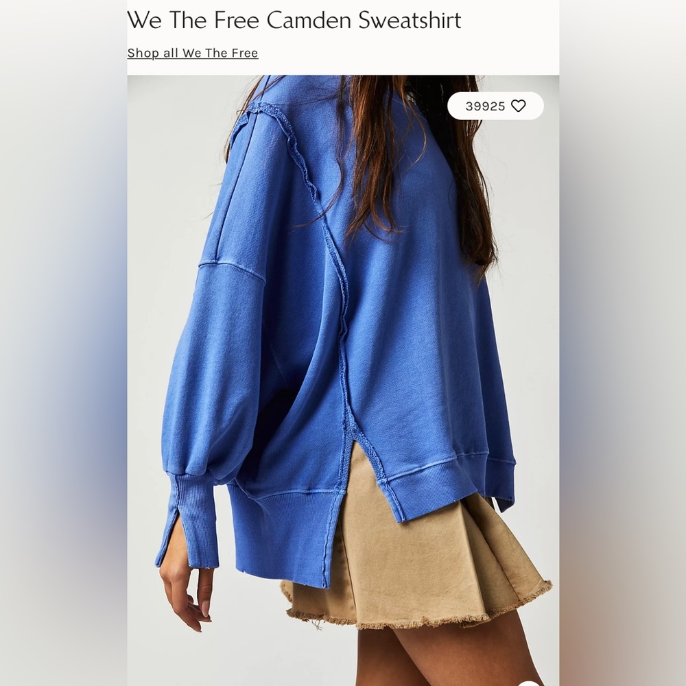 Free People We The Free Camden Sweatshirt Adventurer Size Large NWOT - Picture 10 of 13